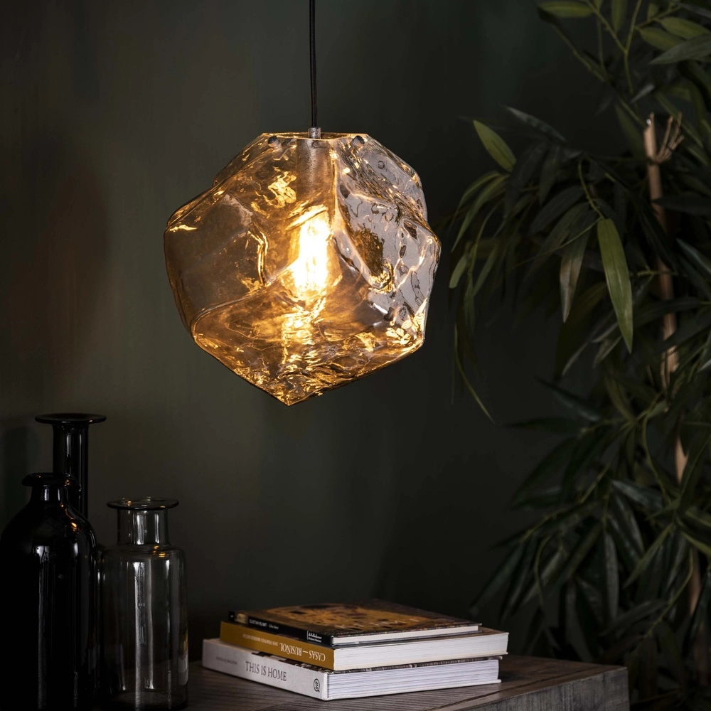 Lampe pendante moderne Rock Verre chromé