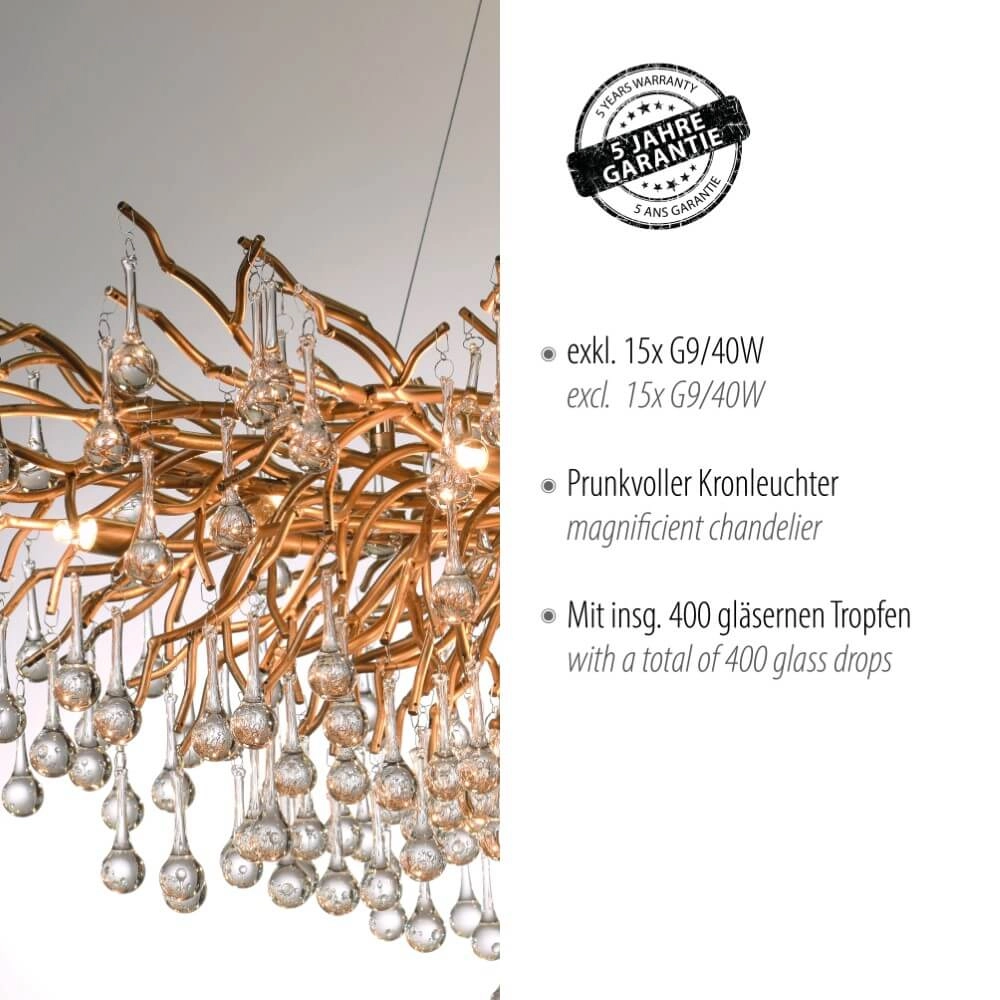 Grand lustre Icicle laiton antique Paul Neuhaus 4012248332917