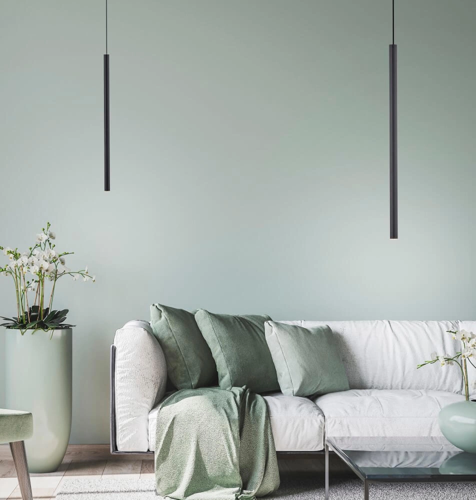 Lampe suspendue unique Flute 1 lumière noir Paul Neuhaus 4012248374764