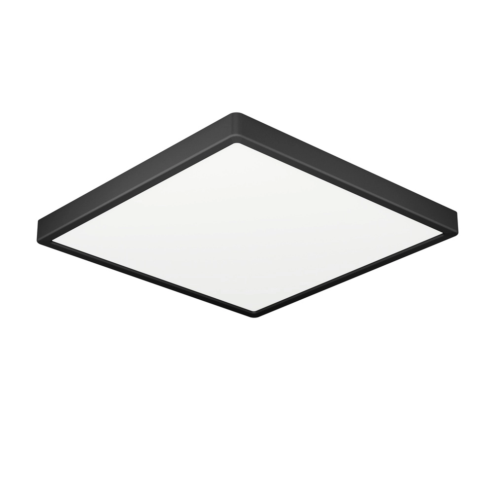 Lumière de plafond IP44 Fueva 6 Carré - Noir - 22x22cm
