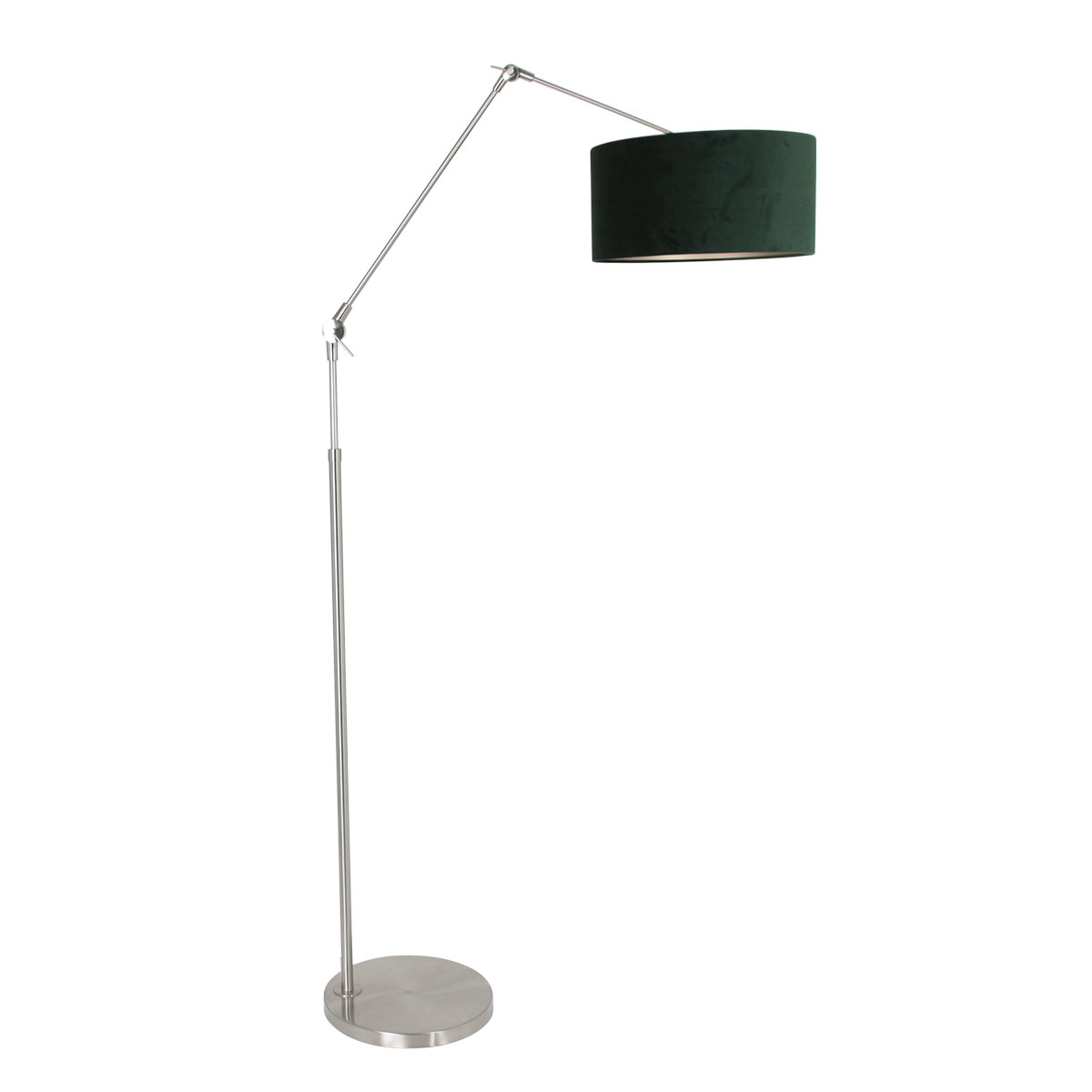 Lampe de lecture au sol Prestige Chic Acier inoxydable avec abat-jour en velours vert de 40 cm Lampe de lecture au sol Prestige Chic Acier inoxydable avec abat-jour en velours vert de 40 cm