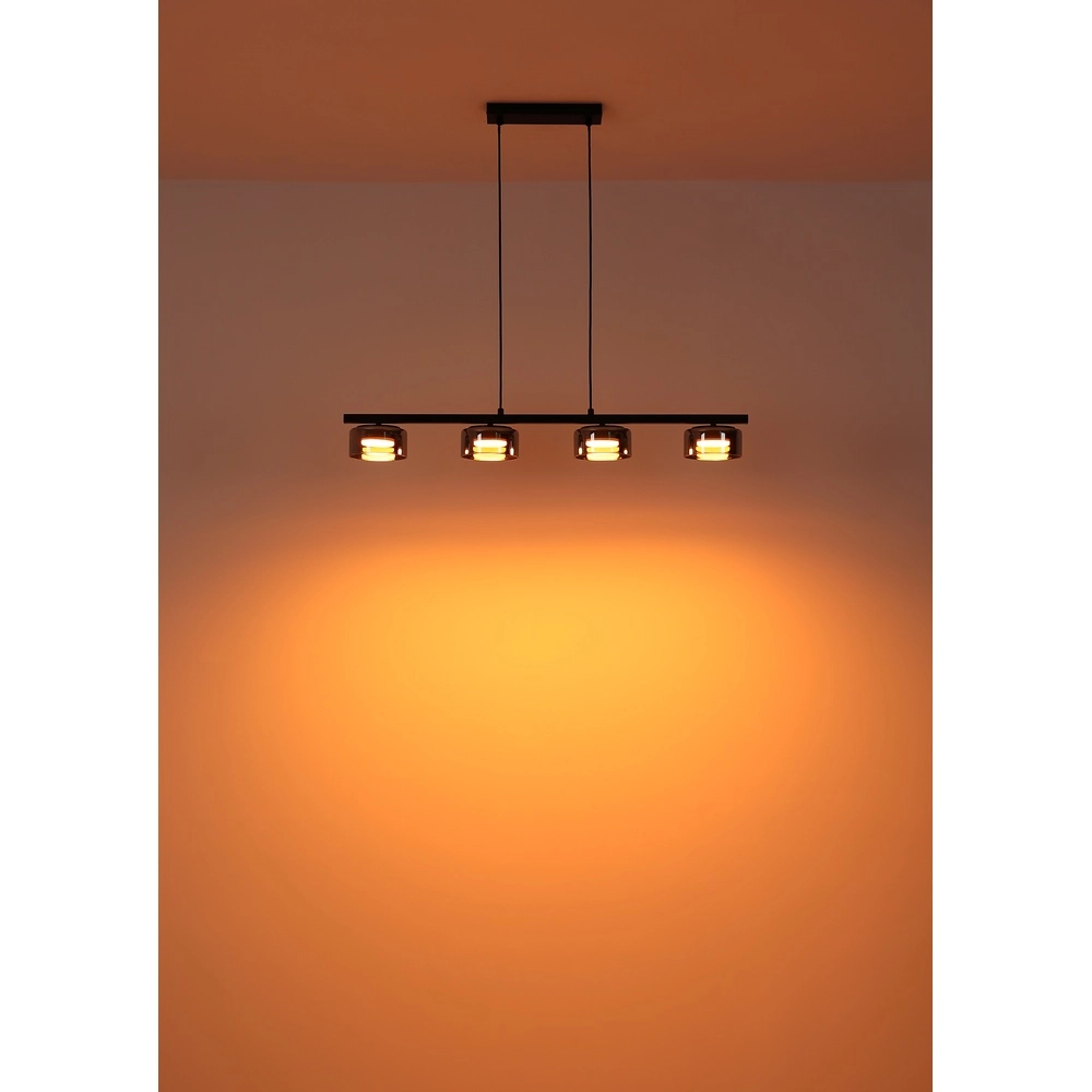 Lampe pendante de conception Higgins Noir à 4 lumières Globo 9007371525829