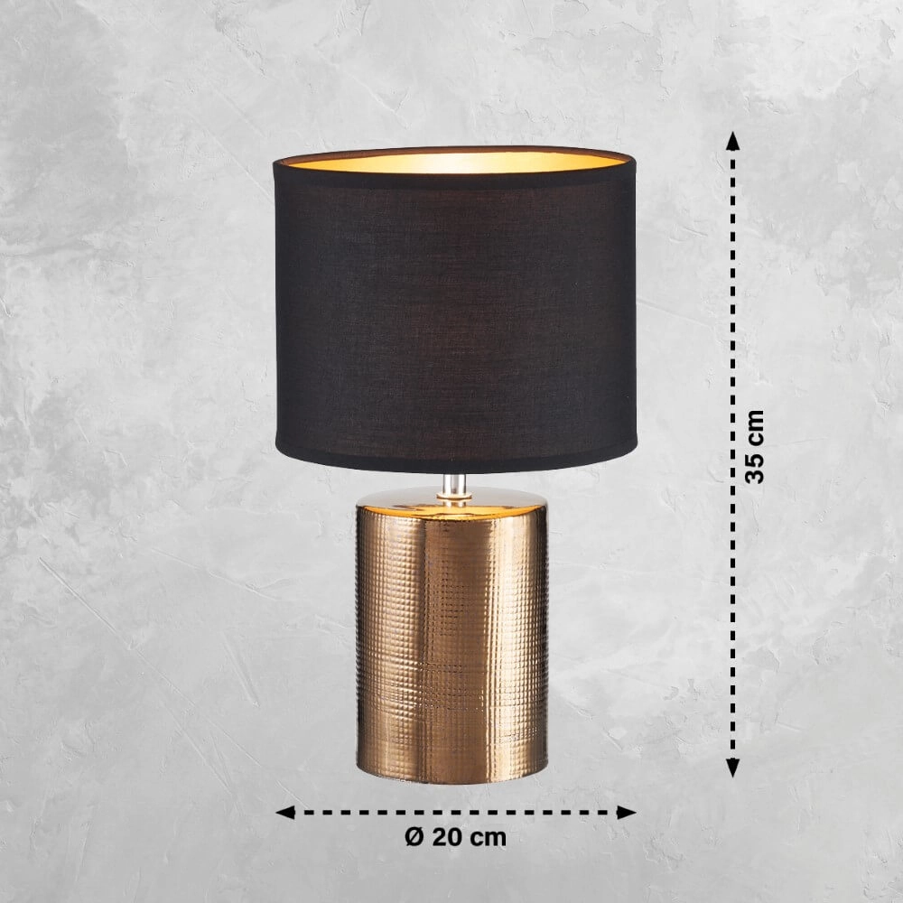 Lampe de table Bronz Ø 20 cm Fischer & Honsel 4003694506571