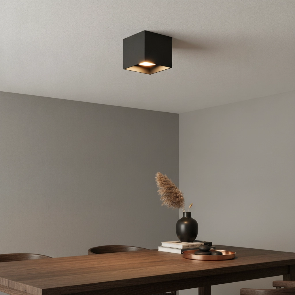 Spot LED noir Brock avec de l'or
