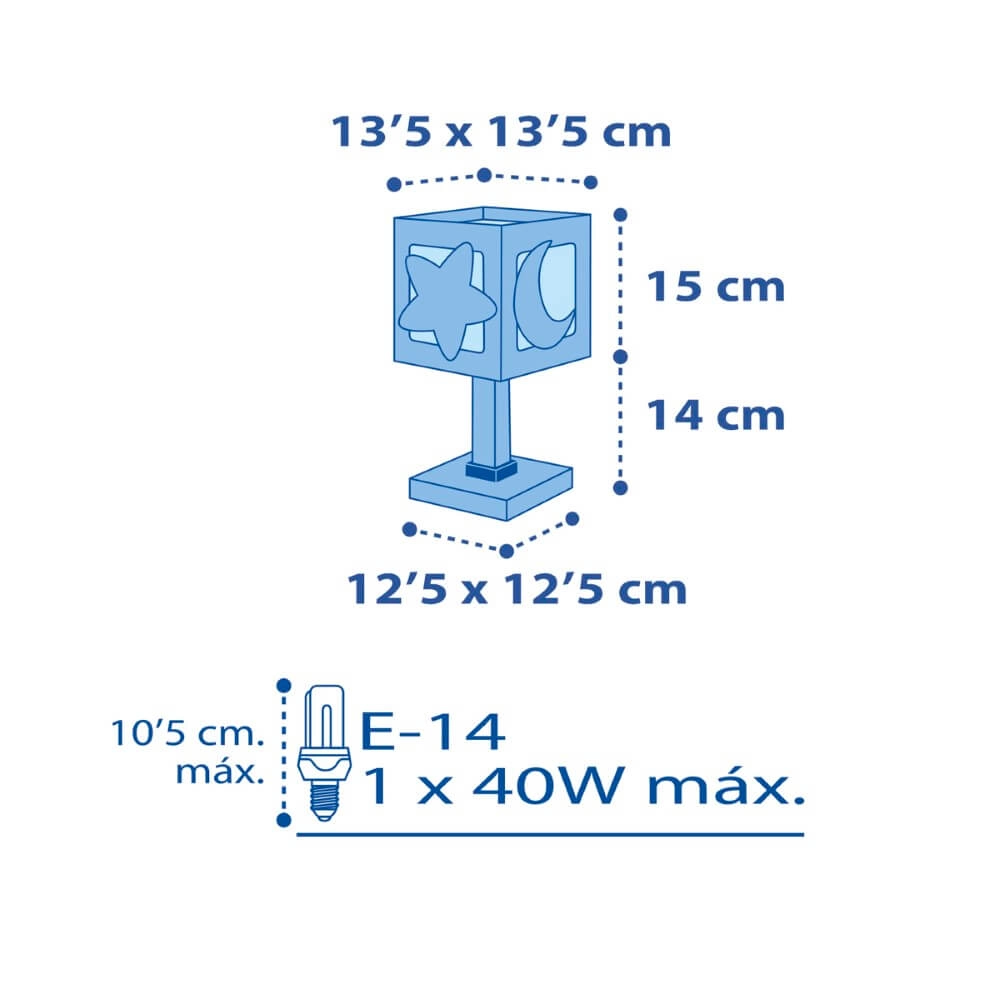 Lampe de table pour chambre d'enfant Moonlight bleu doux Dalber 8420406000381
