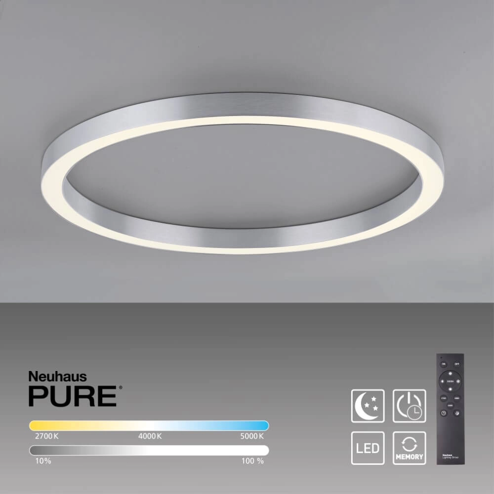 Lampadaire rond Pure Lines Round Ø 70cm en aluminium Paul Neuhaus 4012248373538