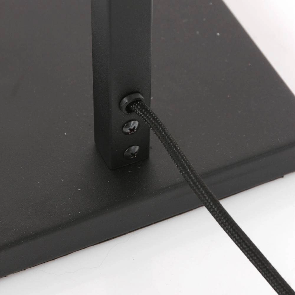 Lampadaire Stang noir avec abat-jour paille Steinhauer 8712746172058