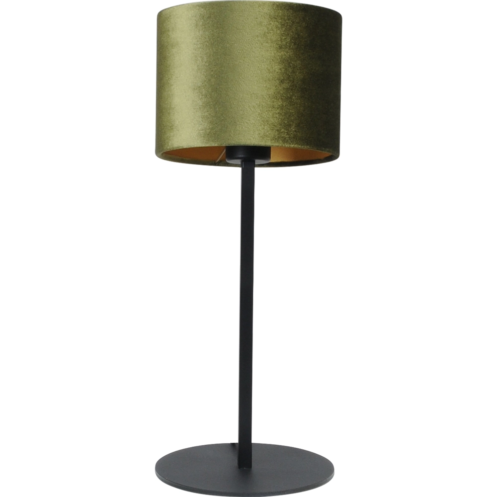 Lampe de table noire Venus avec abat-jour vert olive Lampe de table noire Venus avec abat-jour vert olive