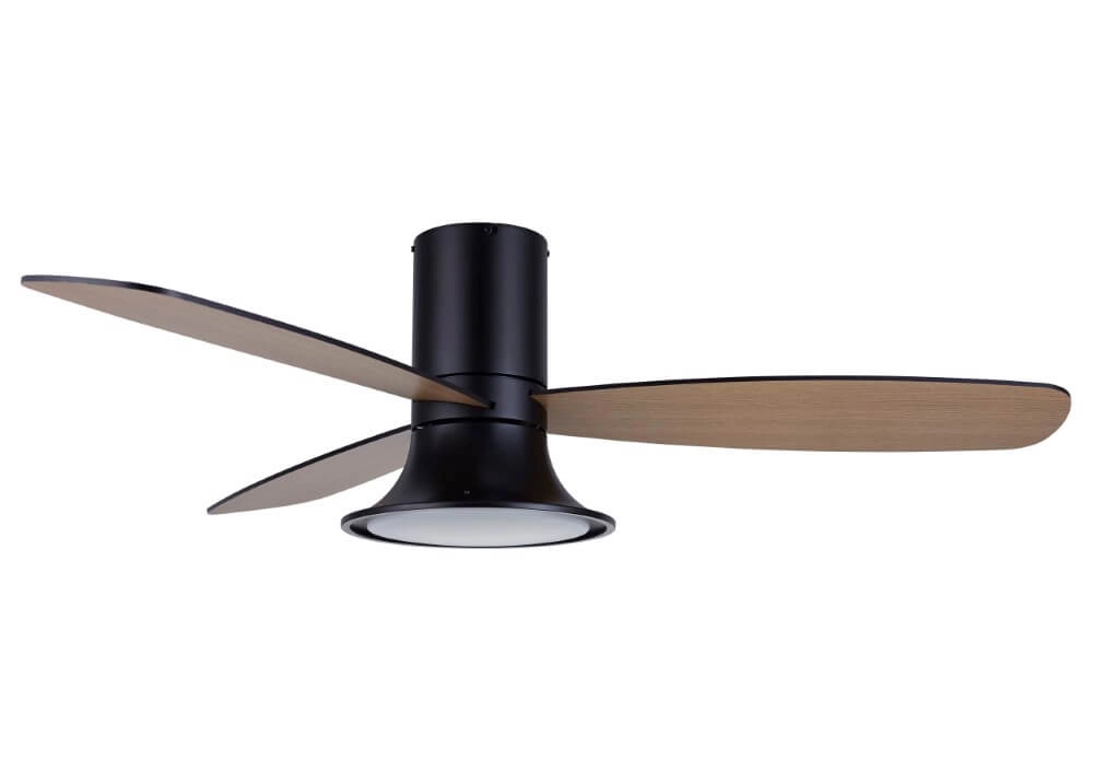 Ventilateur noir avec lampe Flusso Ø132cm