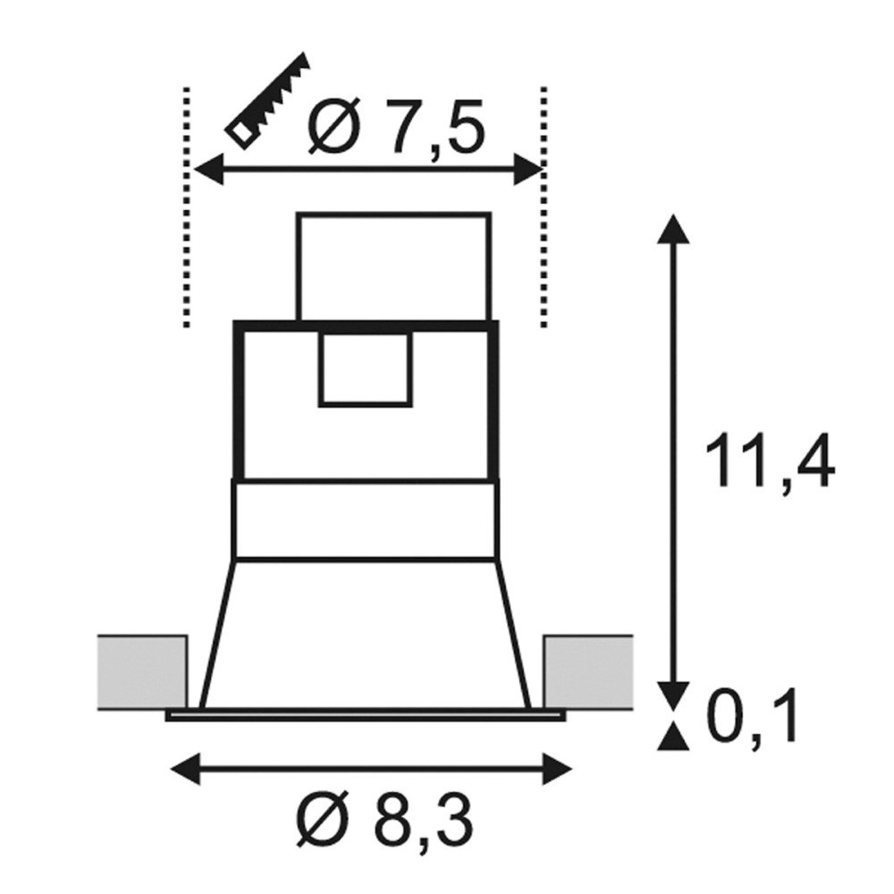Spot encastrable Horn GU10 noir SLV 4024163139649