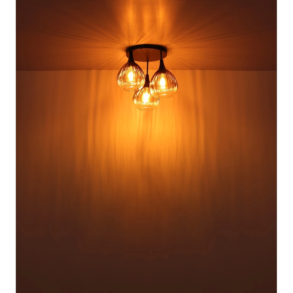 Plafonnier noir Olsen 3 lumières Globo 9007371453801