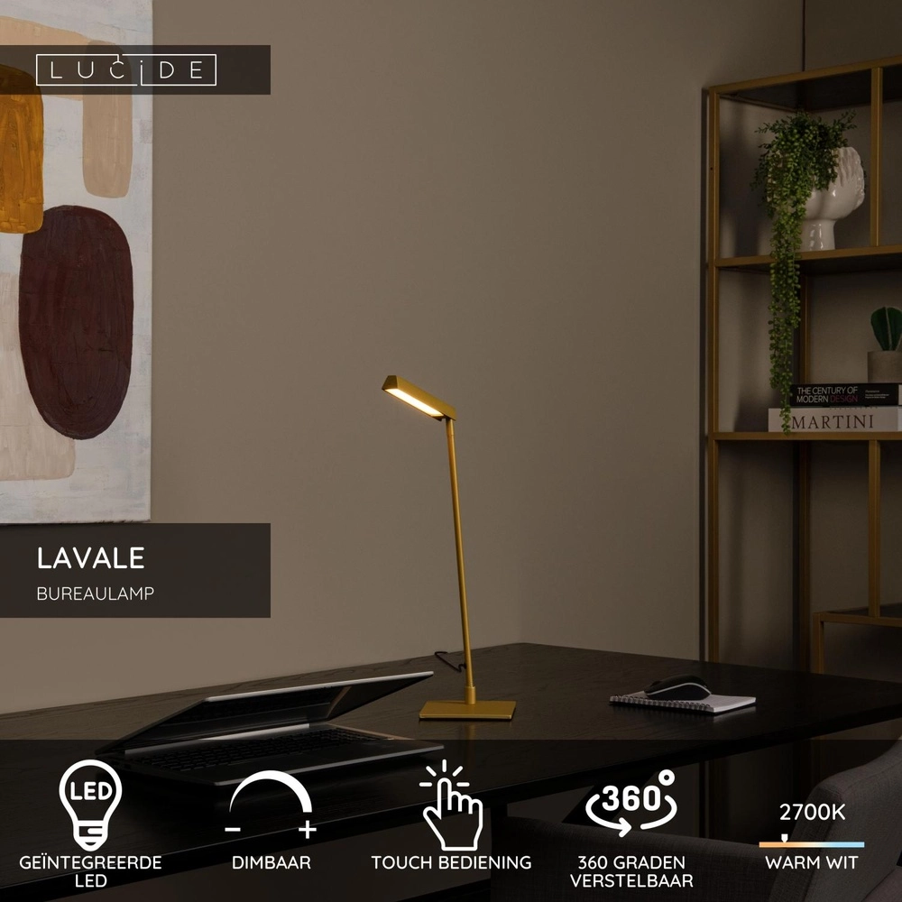 Lampe de bureau à design Lavale Jaune ocre Lucide 5411212441645