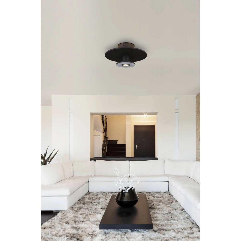 Plafonnier noir Carter Ø 38cm avec feutre Globo 9007371471744