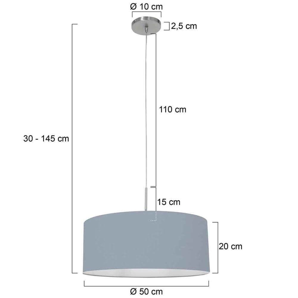 Suspension Sparkled Light métal avec abat-jour bleu clair Steinhauer 8712746175042