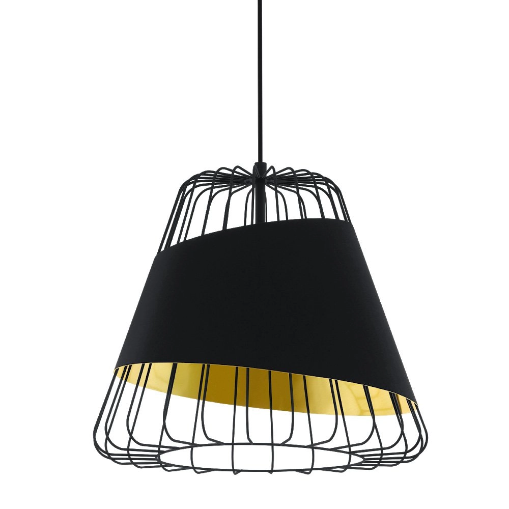 Lampe à suspension Austell 43cm noir avec or Lampe à suspension Austell 43cm noir avec or