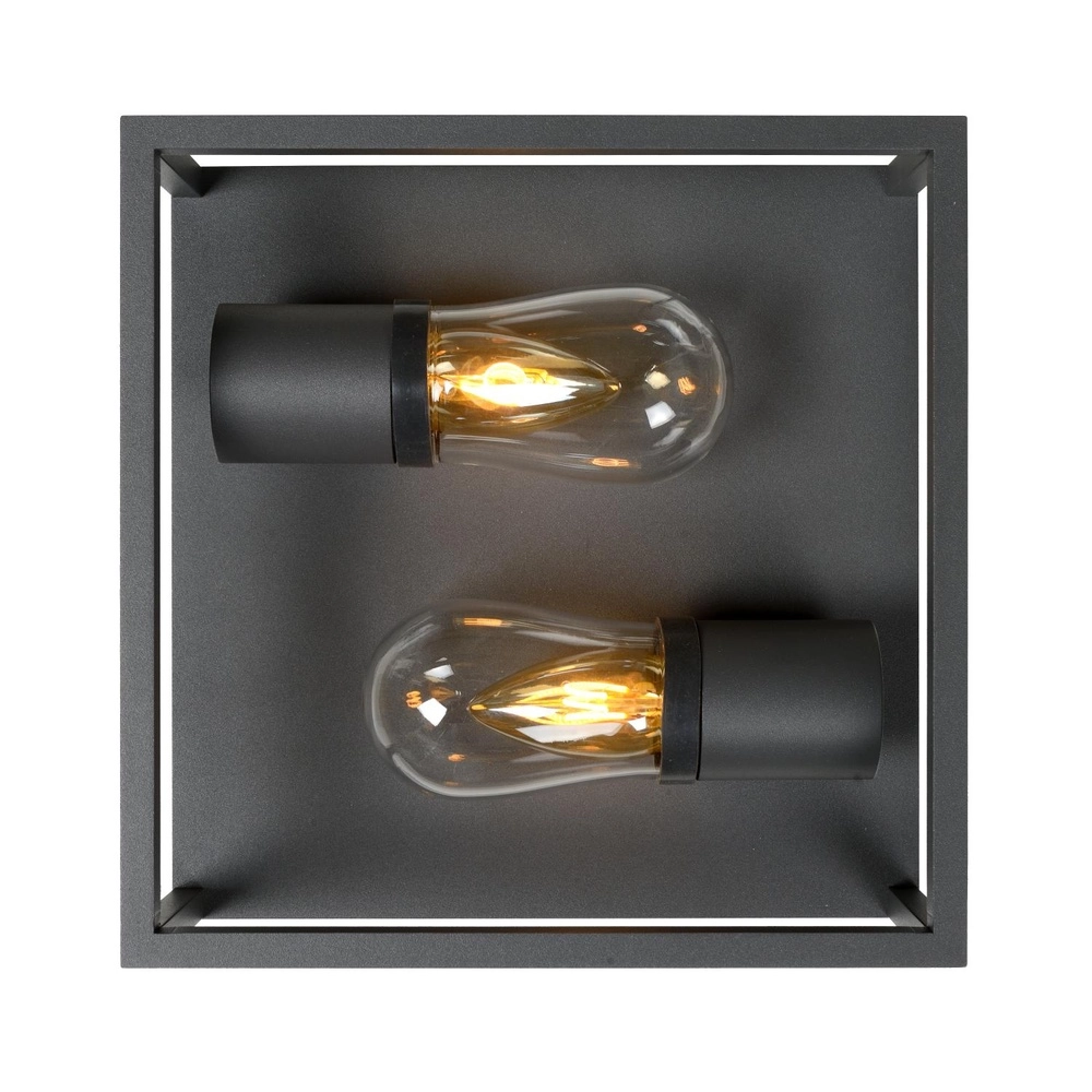 Lampe murale noire Carlyn Salle de bain à 2 lumières IP54 Lucide 5411212271709