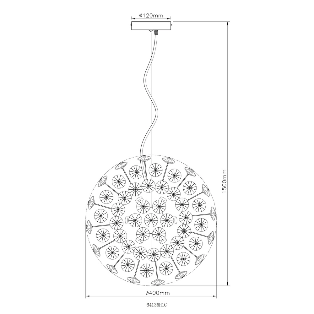 Lampe suspendue Katrina chrome Ø 40cm Globo 9007371487332