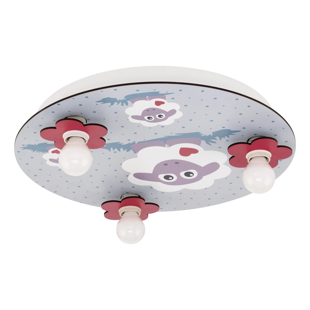 Lampe de plafond de la chambre des enfants Lalelu blanc avec des moutons
