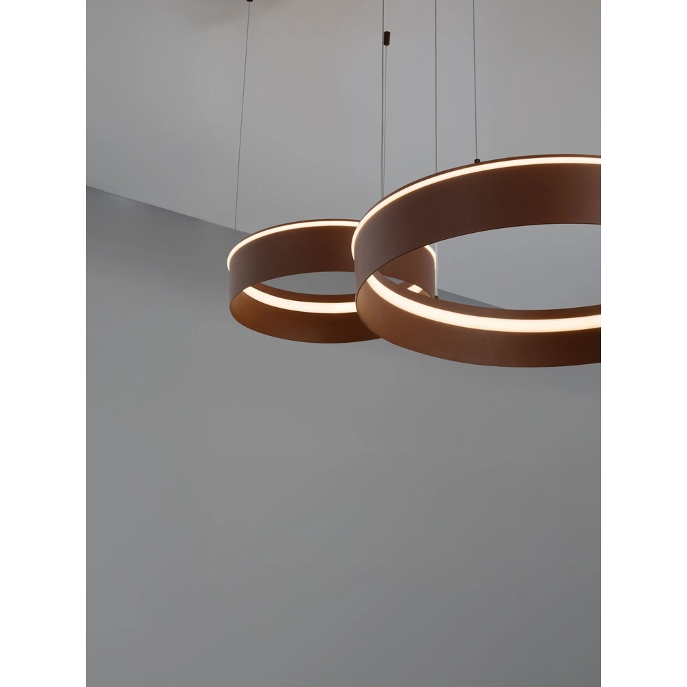 Lampe pendante moderne Olivia Double marron Lyora 5212017494283