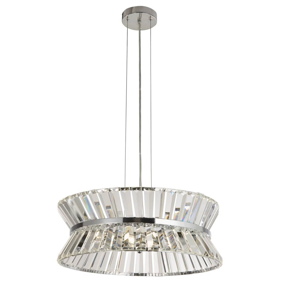 Lampe suspendue design Uptown rond chromé