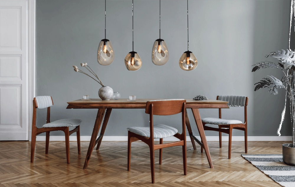 Lampe suspendue Lava 4x verre doré Masterlight 8718121286143