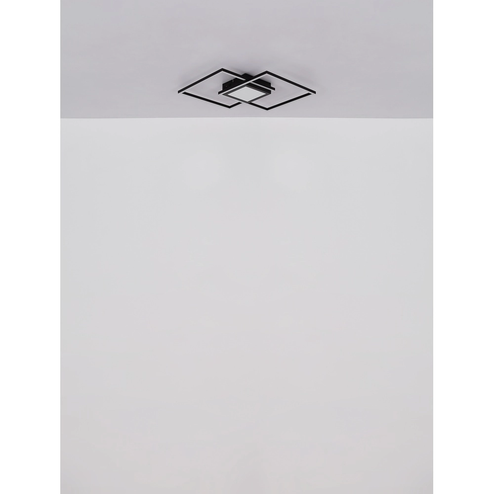 Lampe de plafond moderne Saunders Carré noir Globo 9007371475353