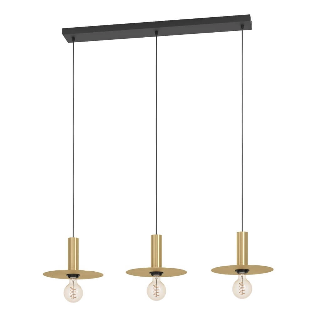 Suspension dorée 3 lumières Escandell Suspension dorée 3 lumières Escandell