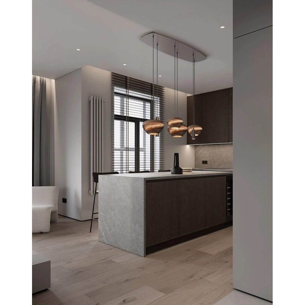 Lampe suspendue ovale danoise Cartone Cacao avec des capsules Think Paper Masterlight 8718121399690