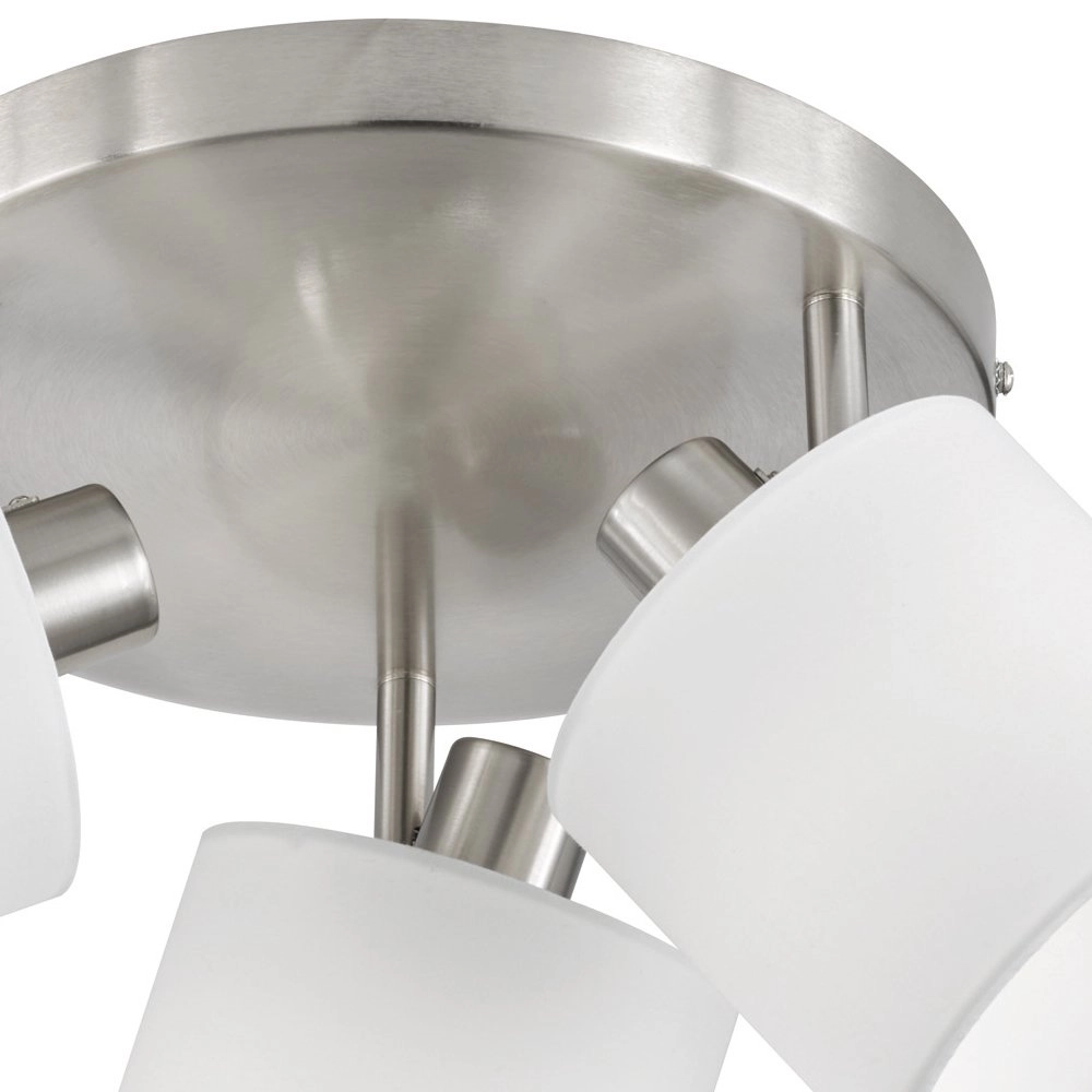 Spot de plafond Tommy Acier inoxydable à 3 lumières avec blanc Trio 4017807388954