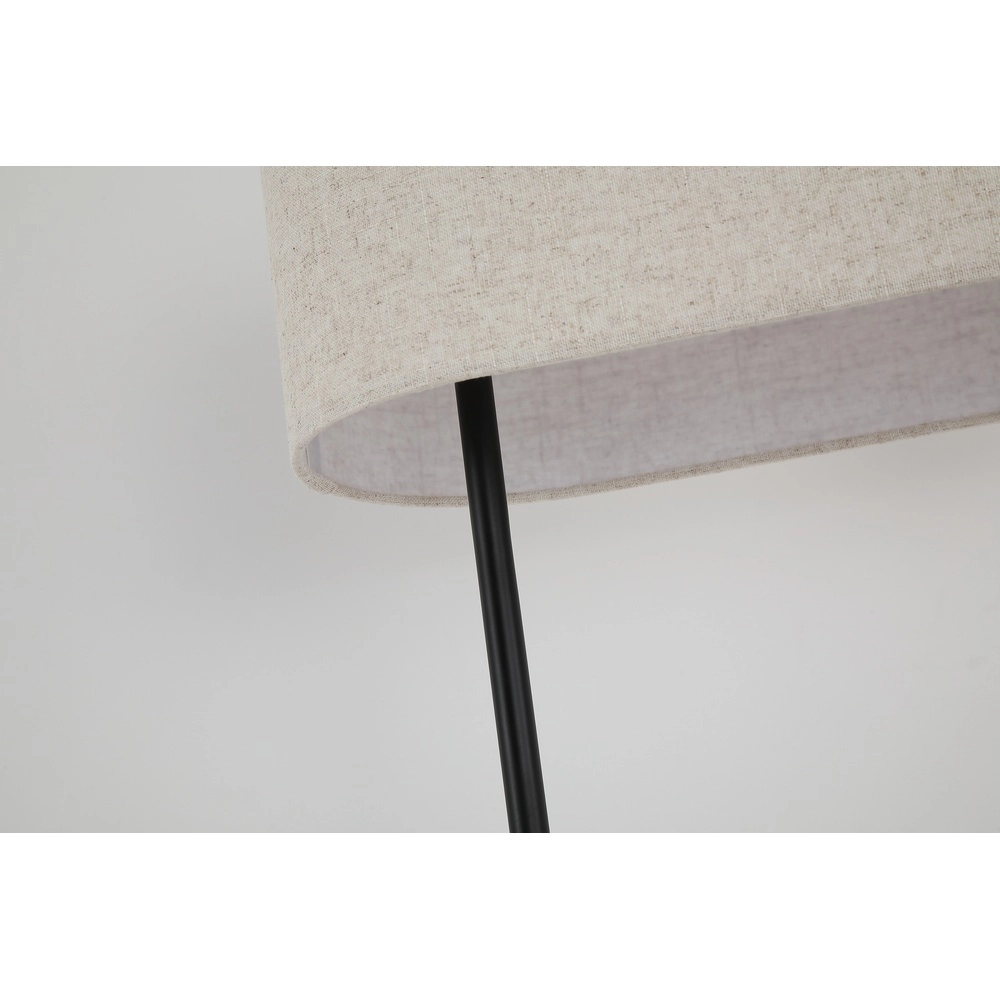 Lampadaire Hessian noir avec abat-jour en lin Searchlight 5053423297330