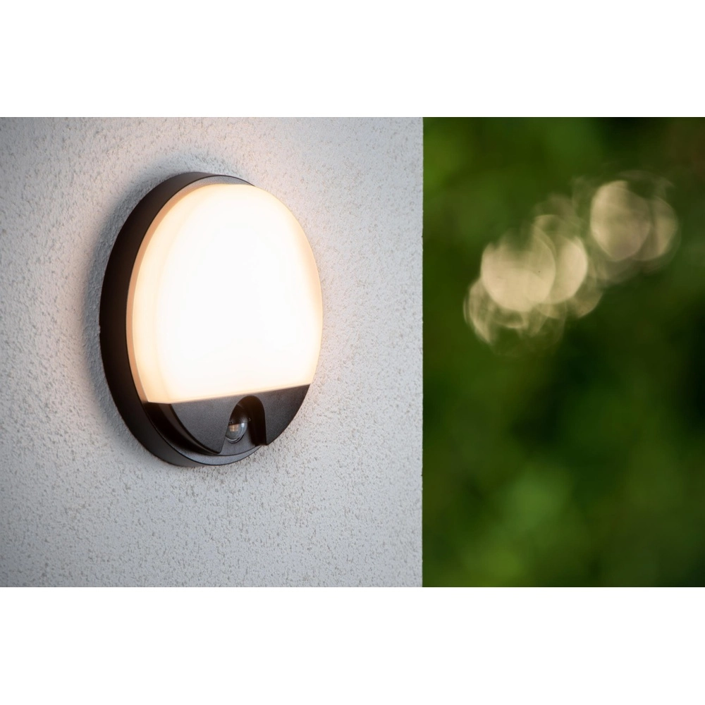 Lampe murale élégante Hups Ir Ø 21cm noir avec capteur