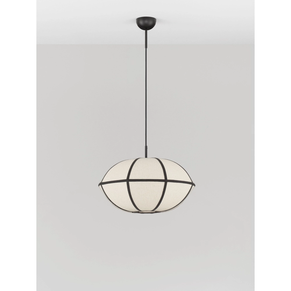 Lampe suspendue Brera noir avec blanc Ø 45cm Lyora 5212017493569