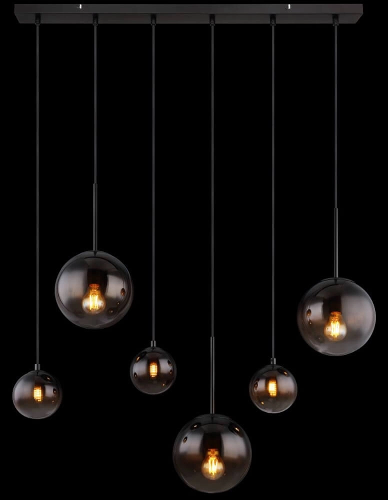 Lampe suspendue noire Hallie avec un verre unique Globo 9007371445929