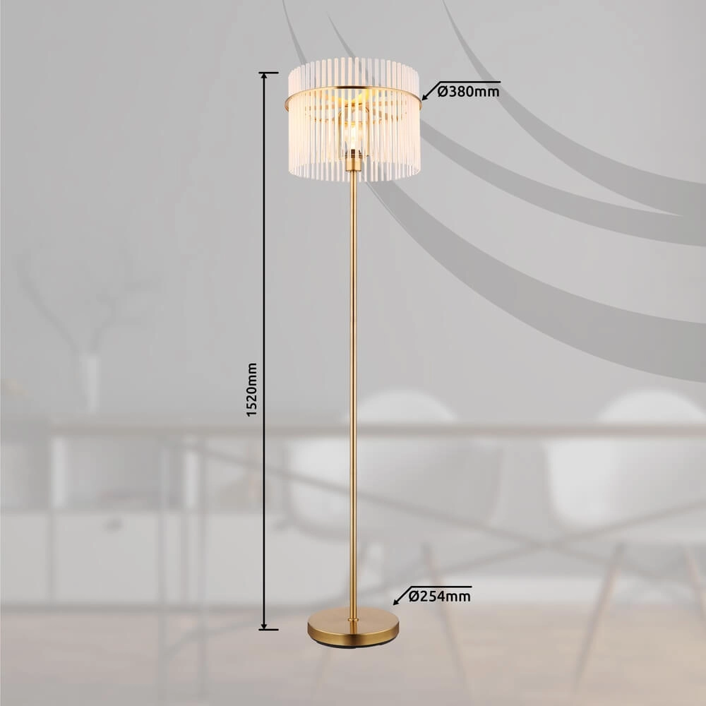 Lampadaire doré Gorley avec verre Ø 38cm Globo 9007371446810