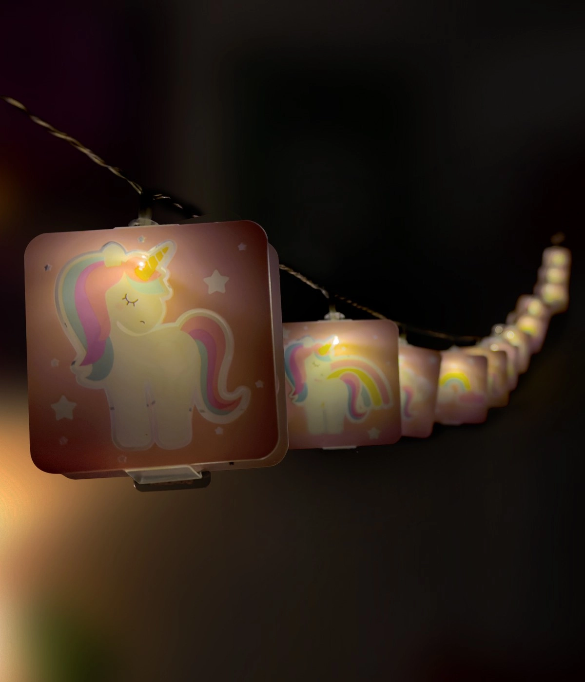 Guirlandes lumineuses Unicorns rose pour chambre d’enfant Dalber 8420406415956