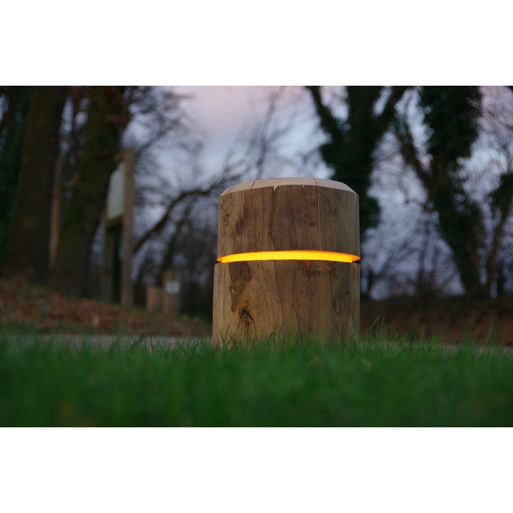 Éclairage en bordure en bois Rondo Alezan - 31,5 cm - 2700K - rond