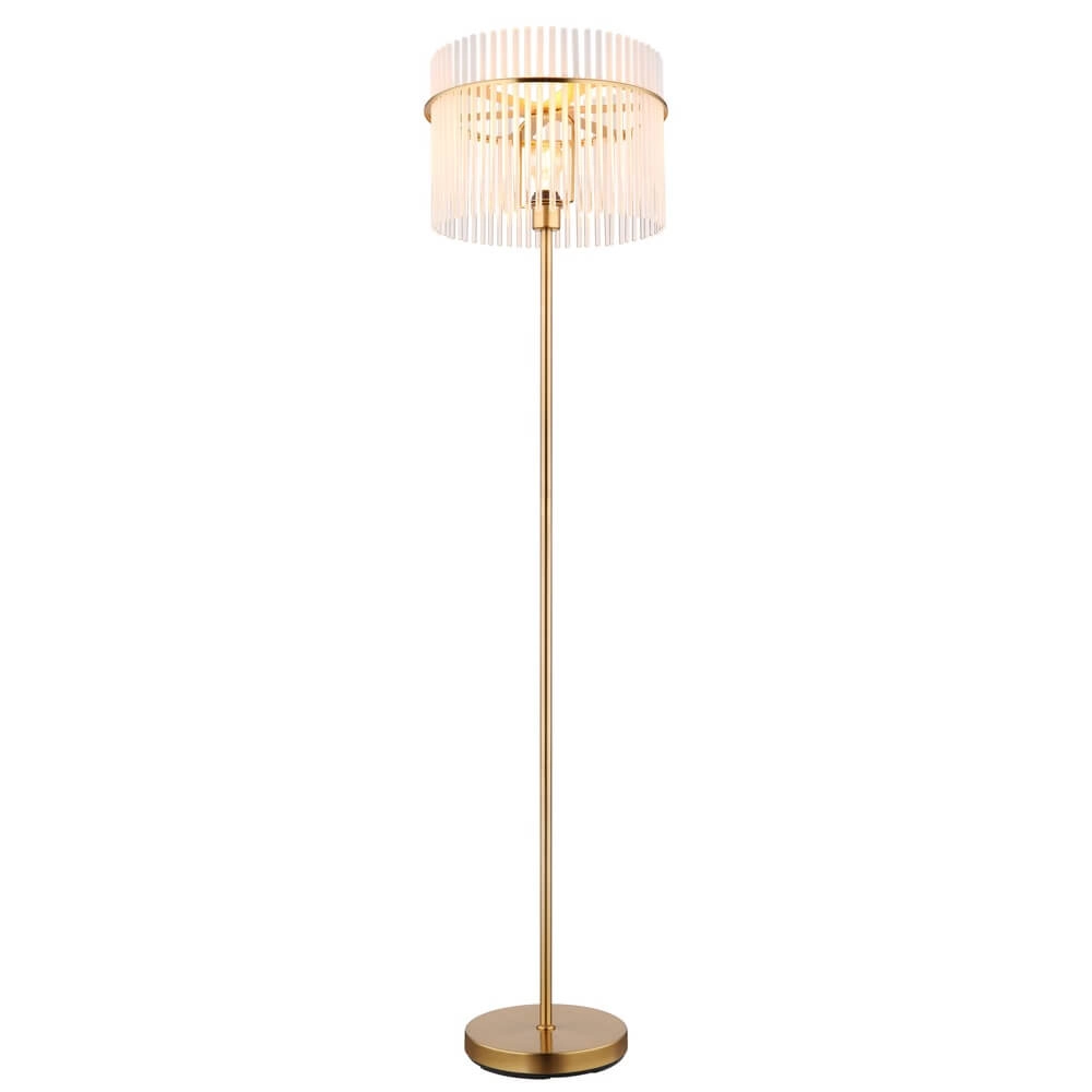Lampadaire doré Gorley avec verre Ø 38cm Lampadaire doré Gorley avec verre Ø 38cm