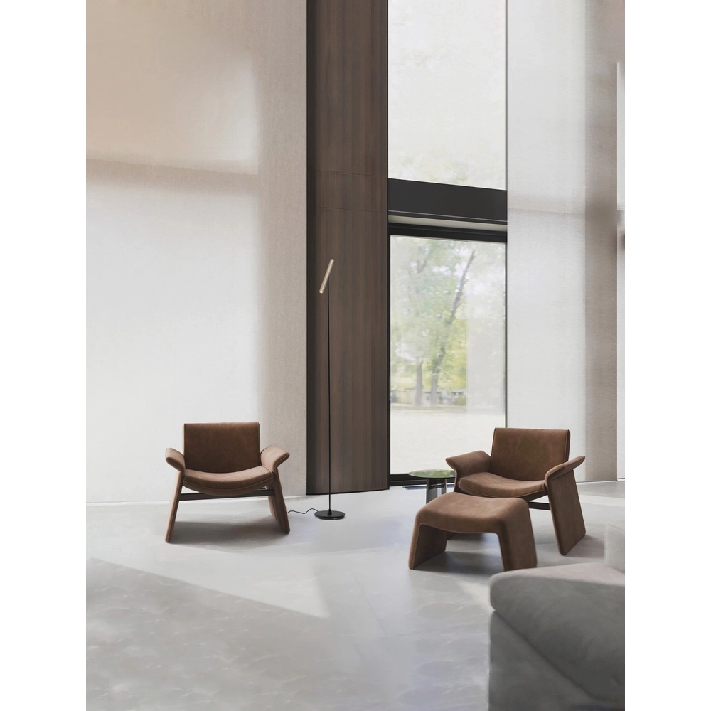 Lampadaire design Prato Noir avec brun moka Lyora 5212017467805
