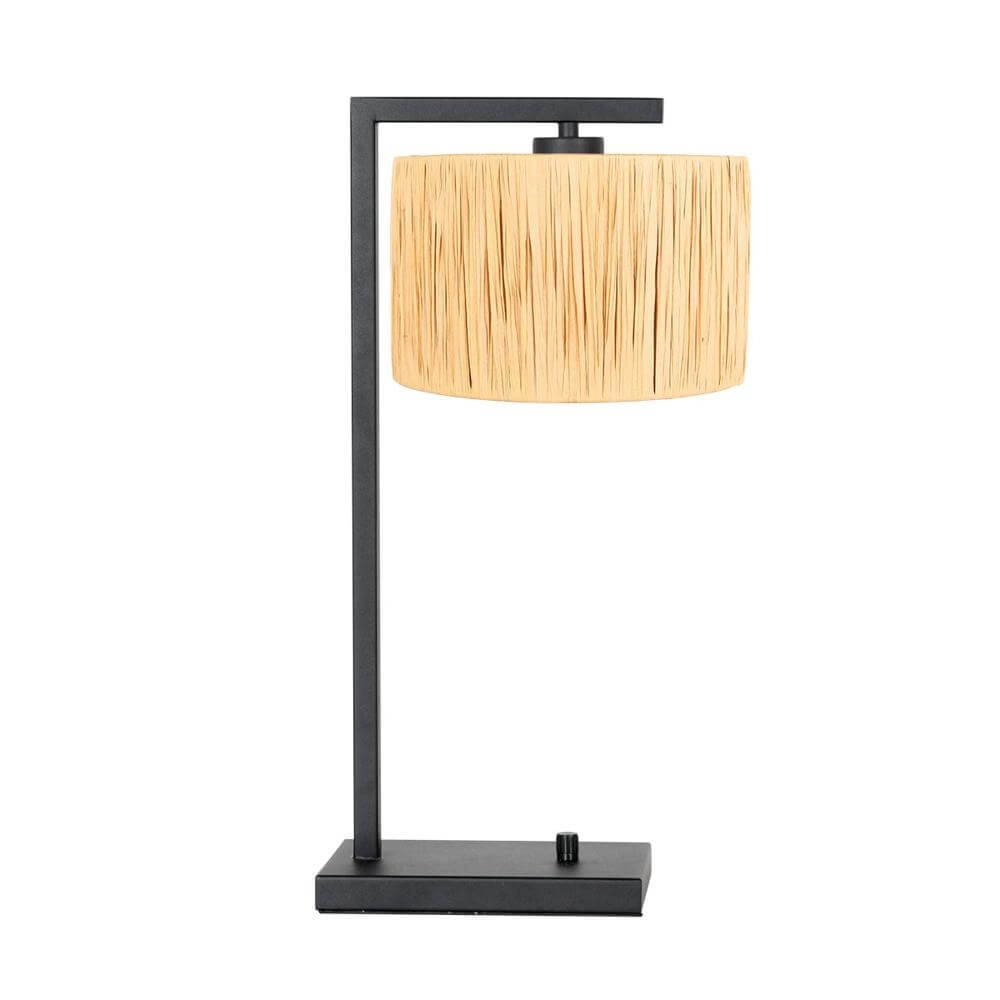 Lampe de table Stang avec variateur et abat-jour de couleur paille