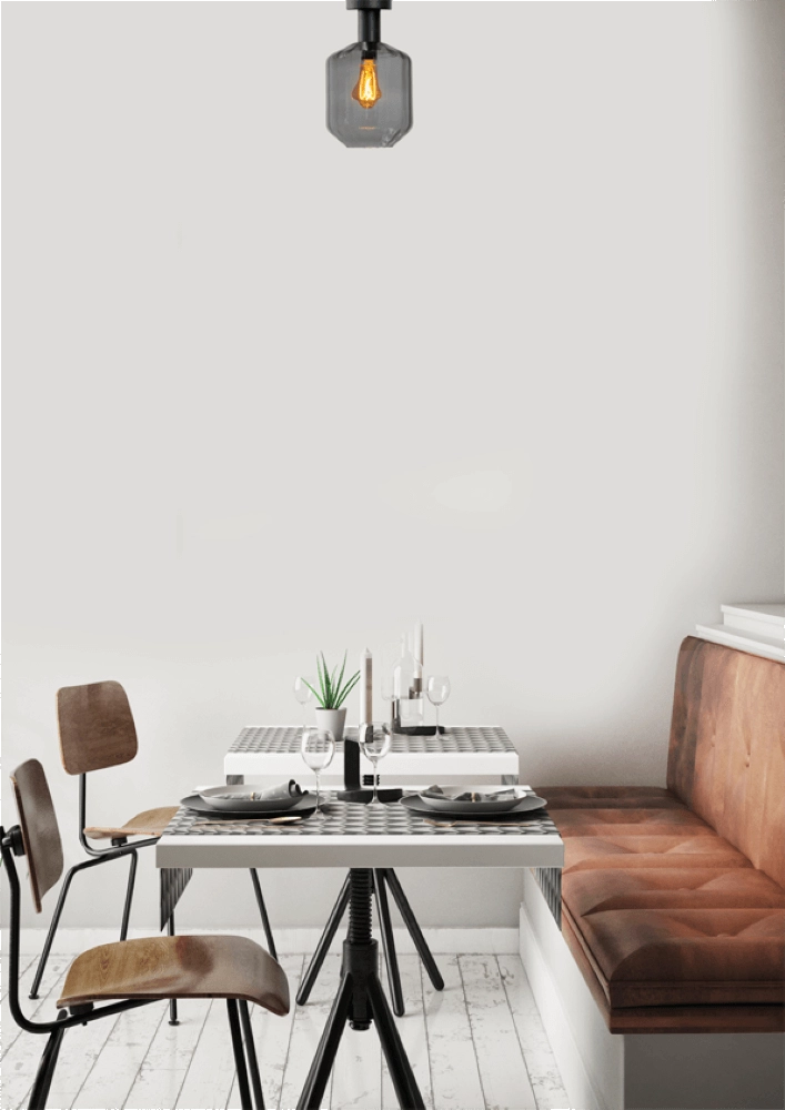 Plafonnier - Ø 19cm - Porto avec verre fumé Jagger Masterlight 8718121271576