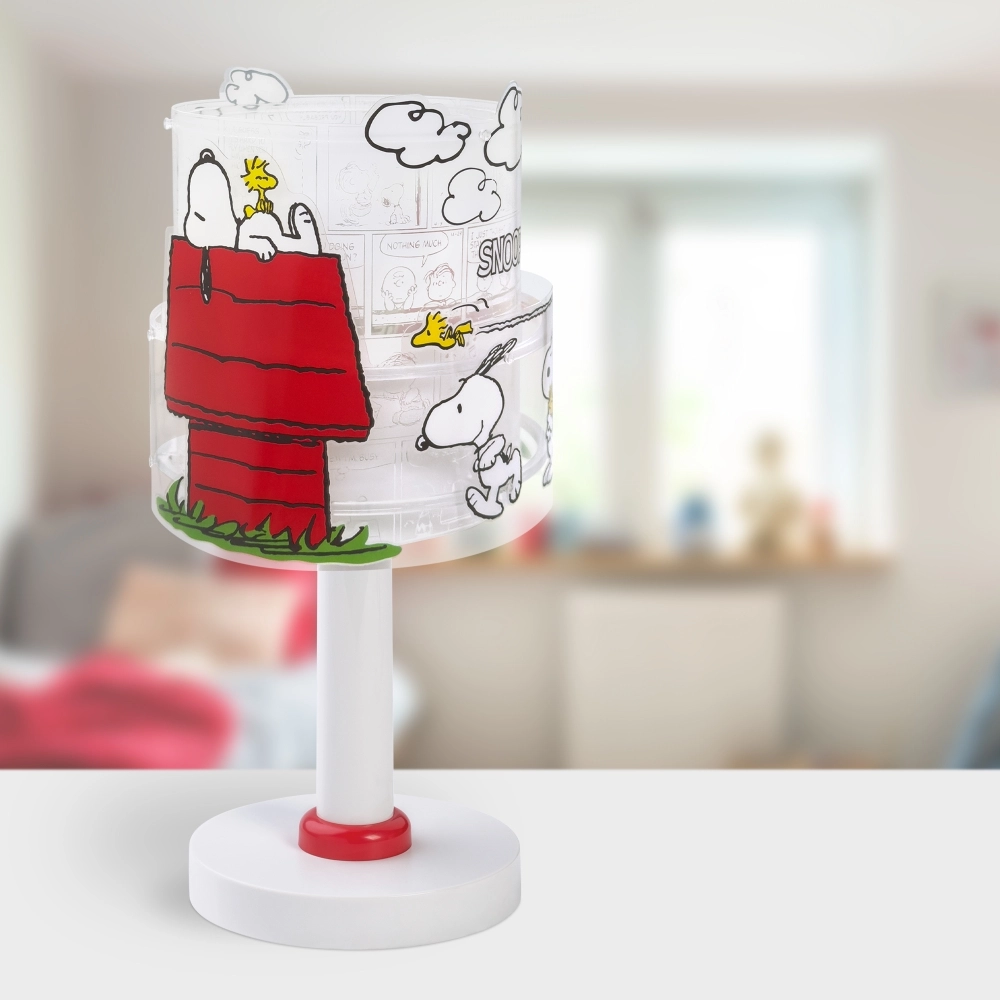 Lampe de table Snoopy blanc avec rouge Dalber 8420406763019