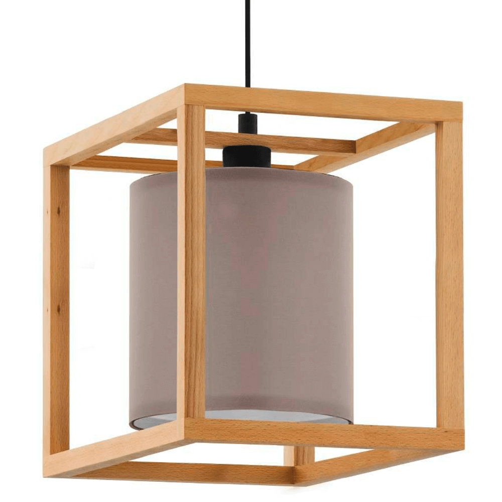 Lampe suspendue en bois Granados avec capuche grise Stars of Light 9008606240203