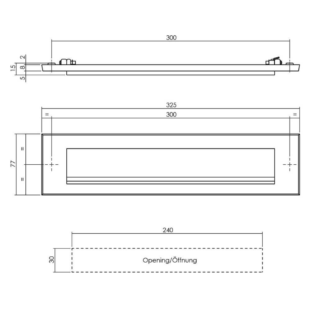 Boîte aux lettres avec rebord de pluie Posta laiton dégringolé Intersteel 8714186119570