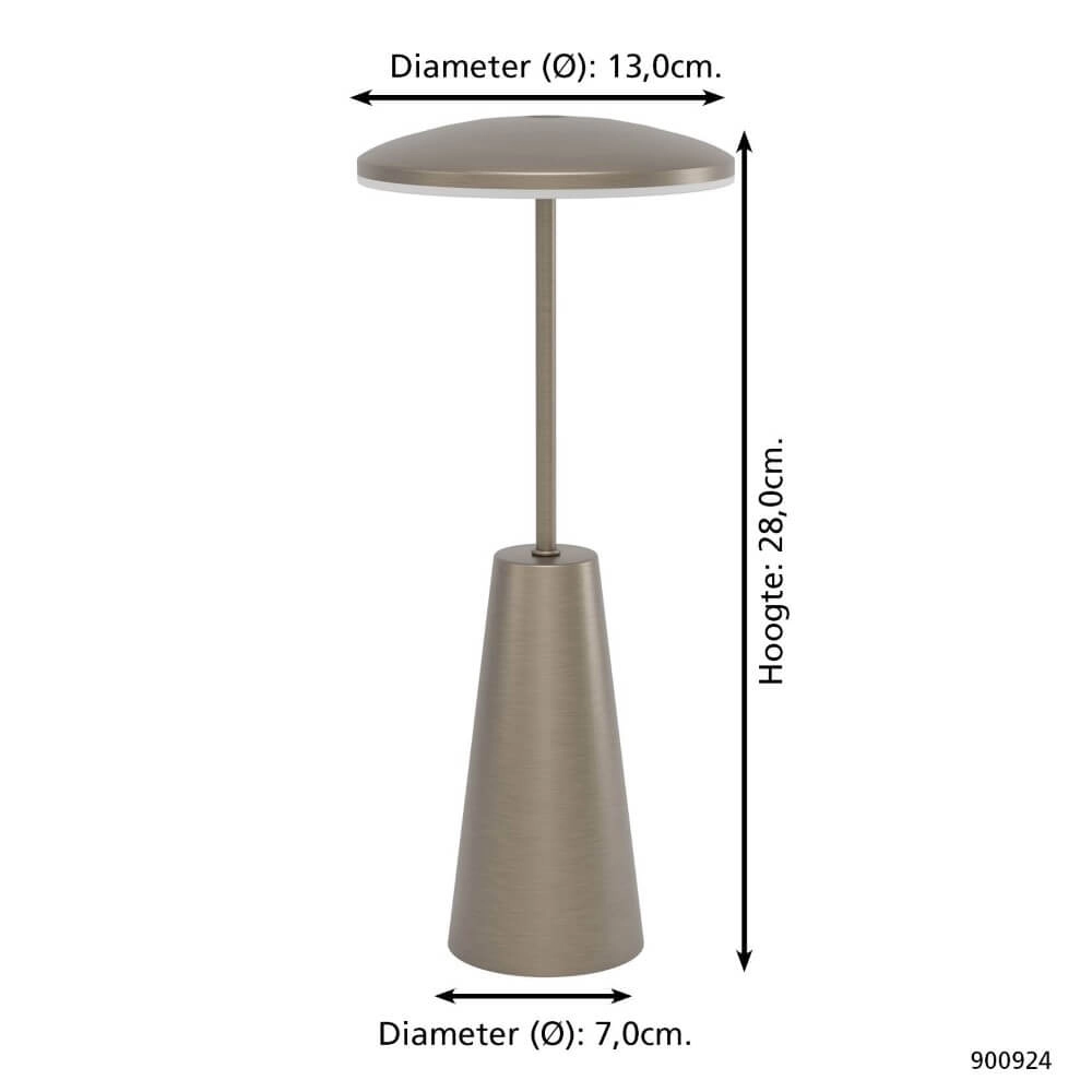 Lampe de table en bronze Piccola Ø 13 cm Eglo 9008606277797