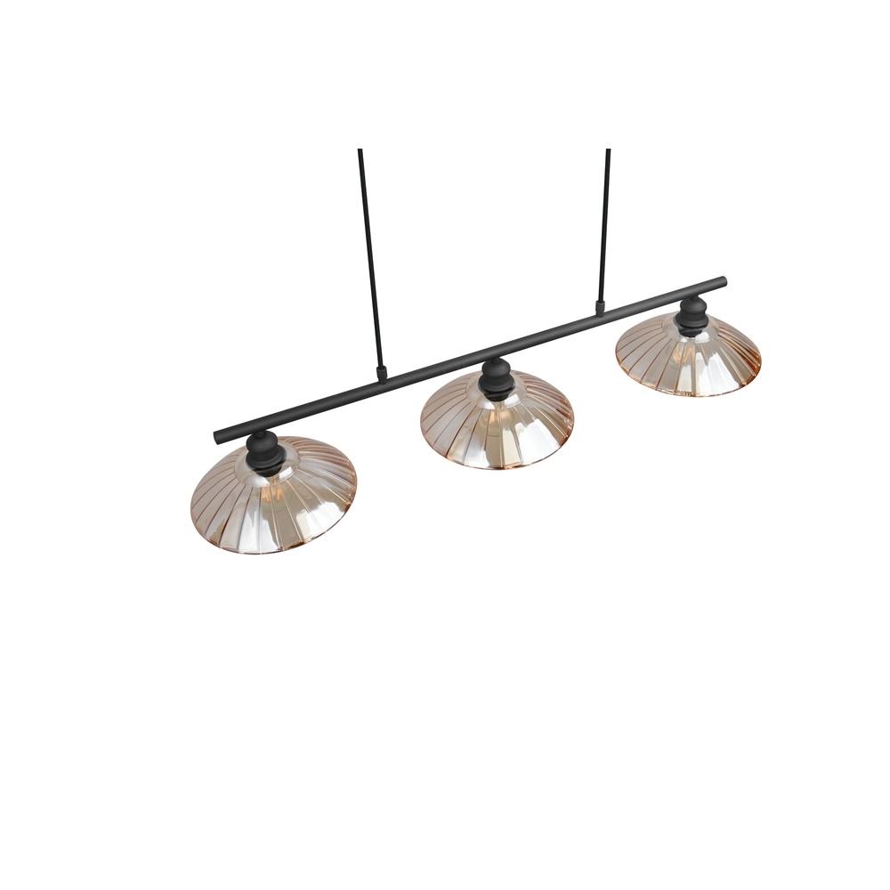 Lampe pendante classique Eluna Noir à 3 lumières Trio 4017807682502