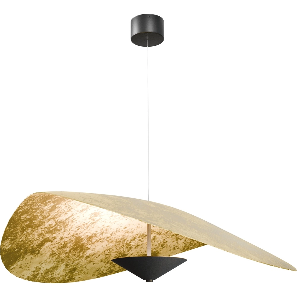 Ø Lumière suspendue LED de 90 cm Lente Feuille d’or - avec poulie