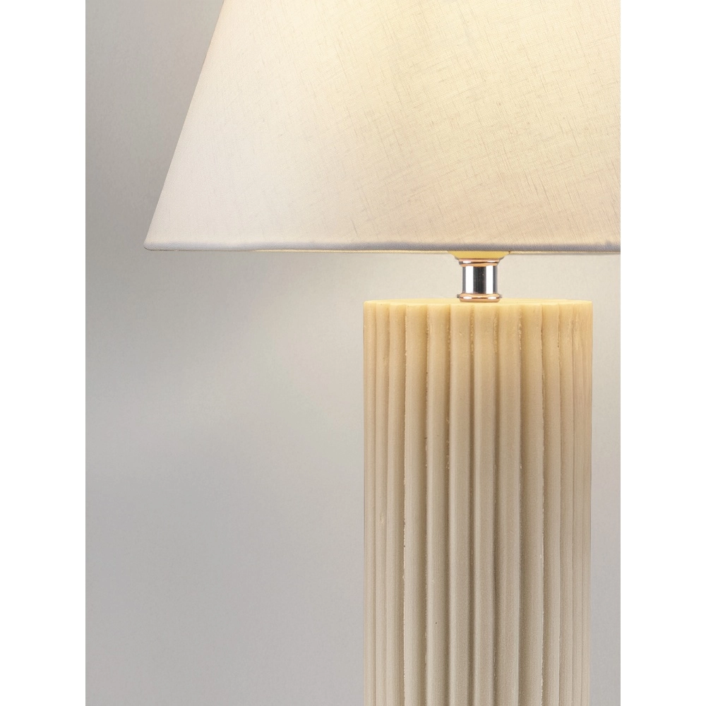 Lampe de table Bacco Beige avec abat-jour blanc Lyora 5212017468161