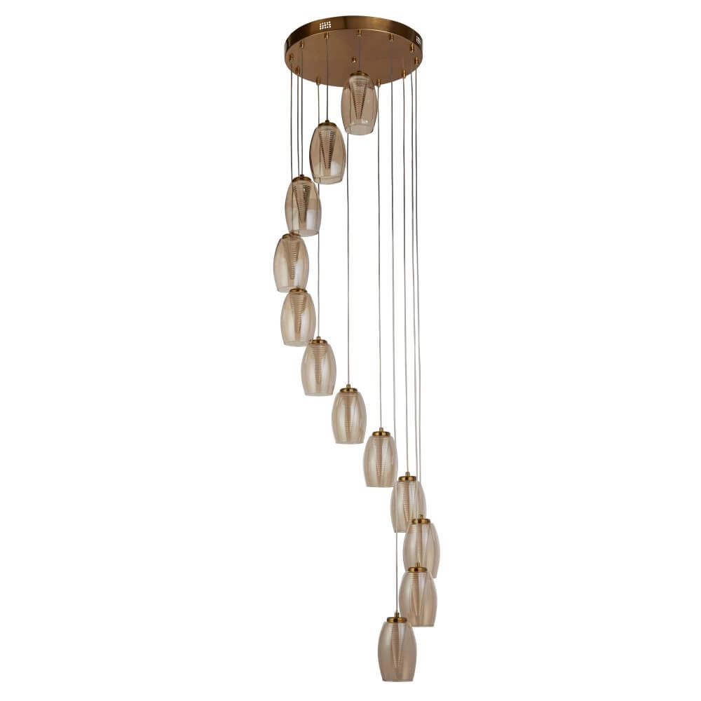 Lampe suspendue 12 lumières Cyclone bronze Lampe suspendue 12 lumières Cyclone bronze