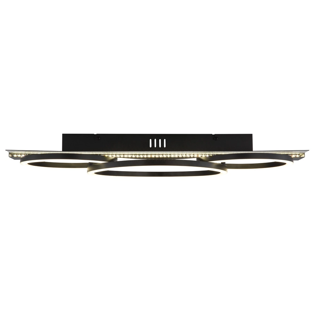 Lampe de plafond noire Norberto 3 anneaux d’accord Globo 9007371569830