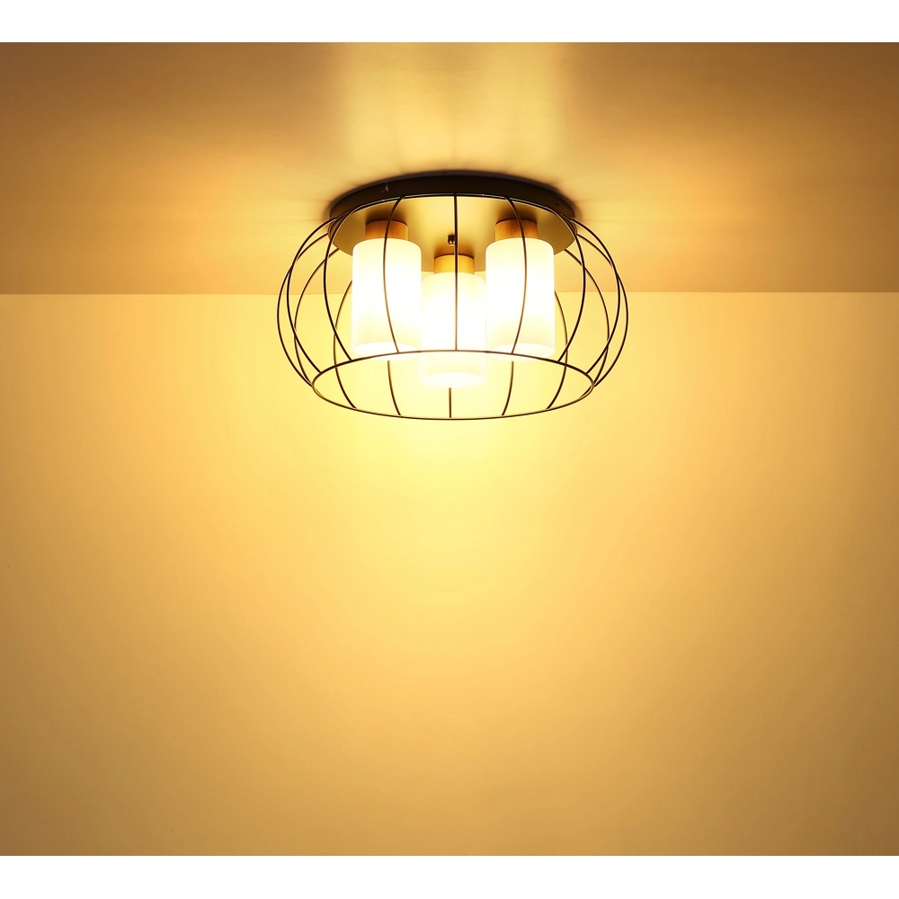 Lampe de plafond Rowena Noir à 3 lumières Globo 9007371589982